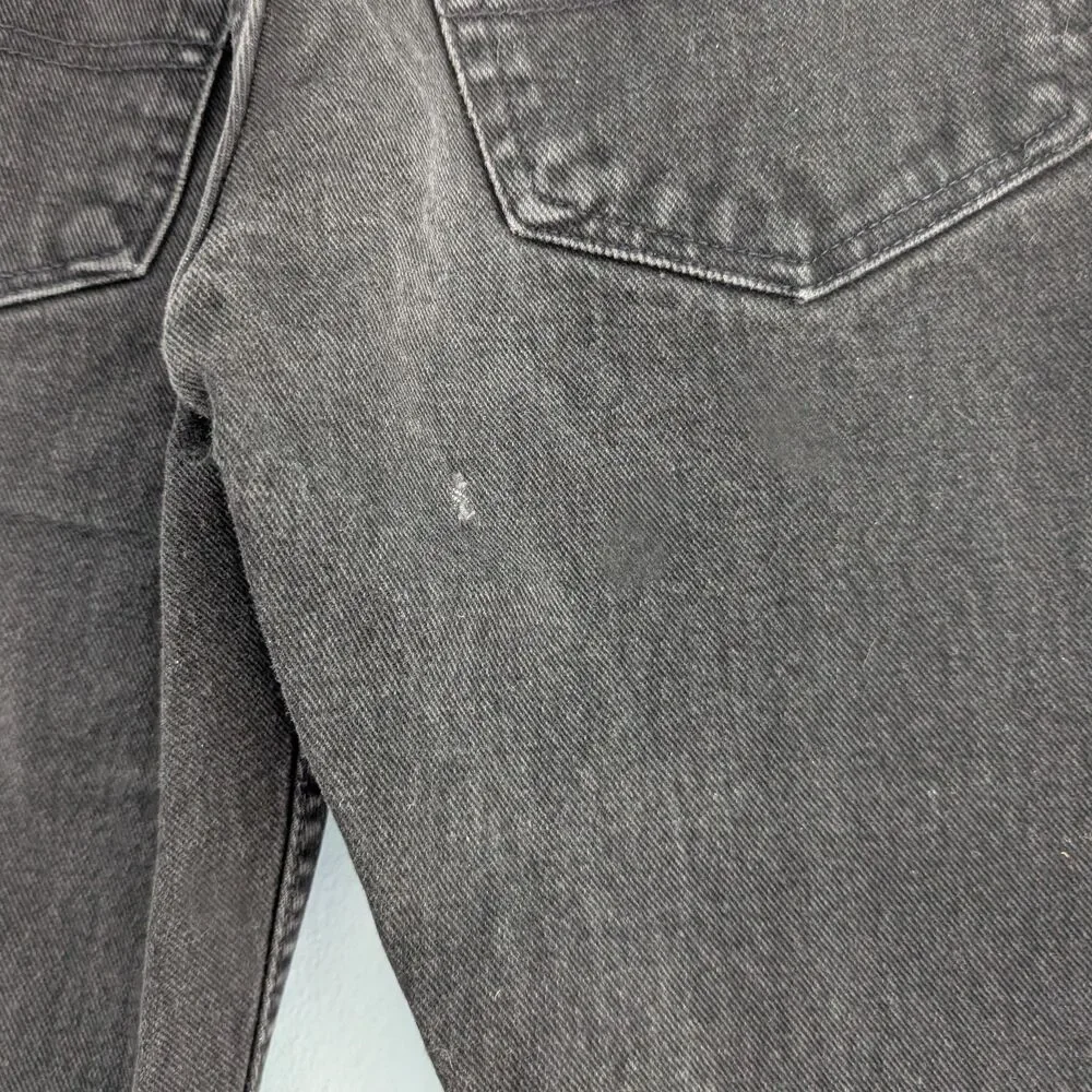 Vintage 90s Y2K Tommy Hilfiger Jeans Black Denim Cropped Distressed JRS Size 1